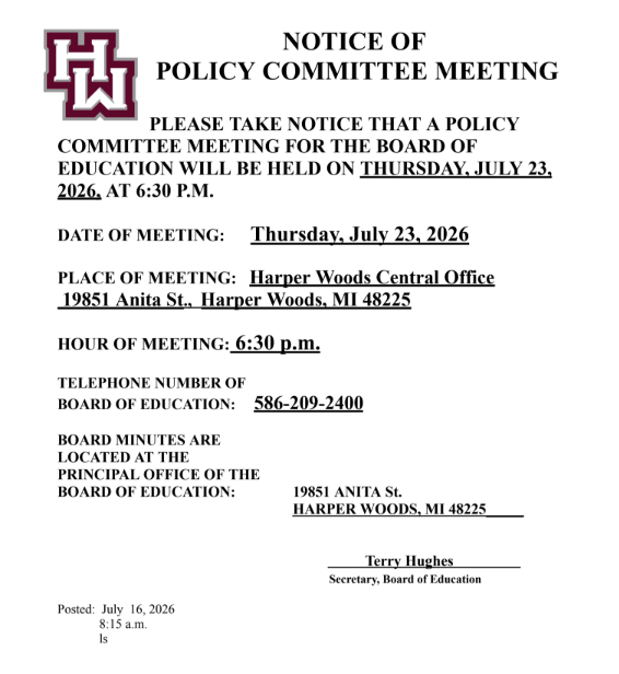 notice of policy committee meeting 